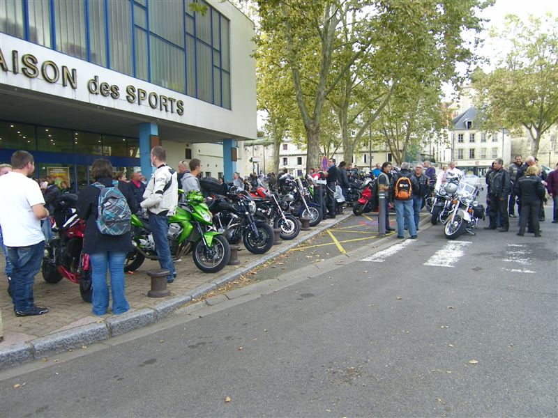arrivée des motards